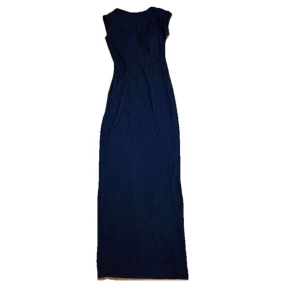 Halston Giovanna Gown In Matte Jersey Navy Maxi Dress Women Size 6 A001291 - Picture 2 of 11